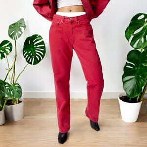 UO Vintage Levi's upcycled by Urban Renewal NWT red over dyed high rise jean XS